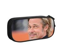 YINGD Brad Pitt Pencil Case with Detachable Strap - Oxford Cloth Multi-Pocket Bag for Pens, Tools, Cosmetics
