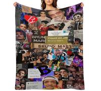 YINGD Bruno Mars Vintage Blanket, American Actor Printed Flannel Blanket, Suitable For Sofa Bed Warm Quilt, Birthday Gift