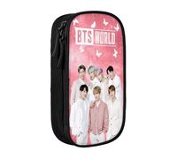YINGD BTS Pencil Case Love Yourself Large Capacity Pen Case Double Zippers World Tour Jimin Suga V Jungkook RM Pen Bag Pencil case