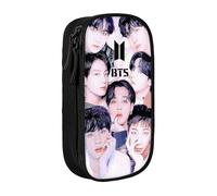 YINGD BTS Pencil Case Love Yourself Large Capacity Pen Case Double Zippers World Tour Jimin Suga V Jungkook RM Pen Bag Office Stationery Bag Cosmetic Bag Wi