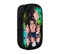 YINGD BTS Pencil Case Love Yourself Large Capacity Pen Case Double Zippers World Tour Jimin Suga V Jungkook RM Pen Bag Pencil case