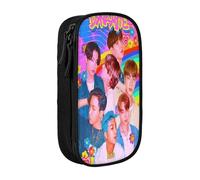 YINGD BTS Pencil Case Love Yourself Large Capacity Pen Case Double Zippers World Tour Jimin Suga V Jungkook RM Pen Bag Office Stationery Bag Cosmetic Bag Wi