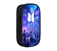 YINGD BTS Pencil Case Love Yourself Large Capacity Pen Case Double Zippers World Tour Jimin Suga V Jungkook RM Pen Bag Office Stationery Bag Cosmetic Bag Wi
