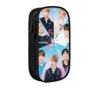 YINGD BTS Pencil Case Love Yourself Large Capacity Pen Case Double Zippers World Tour Jimin Suga V Jungkook RM Pen Bag Office Stationery Bag Cosmetic Bag Wi