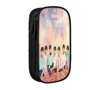 YINGD BTS Pencil Case Love Yourself Large Capacity Pen Case Double Zippers World Tour Jimin Suga V Jungkook RM Pen Bag Pencil case