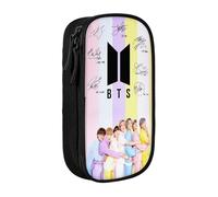 YINGD BTS Pencil Case Love Yourself Large Capacity Pen Case Double Zippers World Tour Jimin Suga V Jungkook RM Pen Bag Pencil case