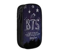 YINGD BTS Pencil Case Love Yourself Large Capacity Pen Case Double Zippers World Tour Jimin Suga V Jungkook RM Pen Bag Pencil case