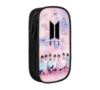 YINGD BTS Pencil Case Love Yourself Large Capacity Pen Case Double Zippers World Tour Jimin Suga V Jungkook RM Pen Bag Office Stationery Bag Cosmetic Bag Wi