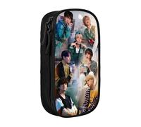 YINGD BTS Pencil Case Love Yourself Large Capacity Pen Case Double Zippers World Tour Jimin Suga V Jungkook RM Pen Bag Pencil case