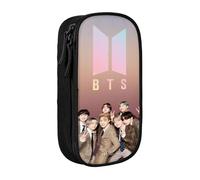 YINGD BTS Pencil Case Love Yourself Large Capacity Pen Case Double Zippers World Tour Jimin Suga V Jungkook RM Pen Bag Office Stationery Bag Cosmetic Bag Wi
