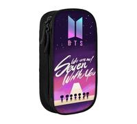 YINGD BTS Pencil Case Love Yourself Large Capacity Pen Case Double Zippers World Tour Jimin Suga V Jungkook RM Pen Bag Office Stationery Bag Cosmetic Bag Wi