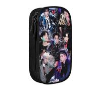 YINGD BTS Pencil Case Love Yourself Large Capacity Pen Case Double Zippers World Tour Jimin Suga V Jungkook RM Pen Bag Pencil case