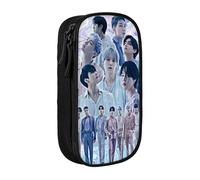 YINGD BTS Pencil Case Love Yourself Large Capacity Pen Case Double Zippers World Tour Jimin Suga V Jungkook RM Pen Bag Pencil case