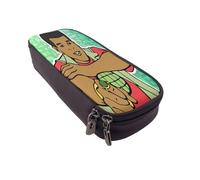 YINGD Captain Planet and The Planeteers Pencil Case Multi-Purpose Brown Leather Bag for Stationery & Cosmetics