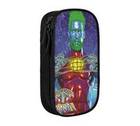 YINGD Captain Planet and The Planeteers Pencil Case with RFID-Blocking Pocket - Secure Oxford Cloth Organizer for Cards, Pens, Cash