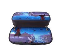 YINGD Carmen Sandiego Pencil Case Stylish Brown Leather Zipper Pouch for Students Artists Professionals