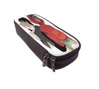 YINGD Carmen Sandiego Pencil Case Stylish PU Leather Zip Bag for Artists Writers & Students