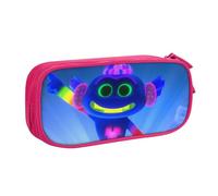 YINGD Cartoon Trolls World Tour Pencil Case Large Capacity Pencilcase Double-Layer Pen Bag School Stationery Pouch Organizer Office Supplies for Kids Adult