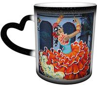 YINGD Ceramics Mug Flamenco Dancer American Heat Sensitive Color Changing Mug in The Sky Coffee Mugs Ceramic Cup