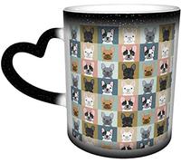 YINGD Ceramics Mug French Bulldog Portraits Pattern Dog Heat Sensitive Color Changing Mug in The Sky Coffee Mugs Ceramic Cup