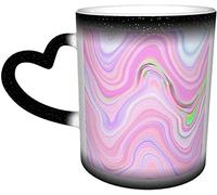 YINGD Ceramics Mug Pastel Pink & Violet Lava Marble Heat Sensitive Color Changing Mug in The Sky Coffee Mugs Ceramic Cup