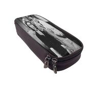 YINGD Charlie Chaplin Pencil Case Multi-Functional Brown Leather Case for Pens & Cosmetics