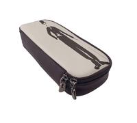 YINGD Charlie Chaplin Pencil Case Premium Brown Leather Pen Case with Zipper & Inner Compartments