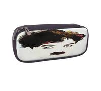 YINGD Charlie Chaplin Pencil Case Water-Resistant Brown Pen Pouch with Secure Zipper & Elastic Straps