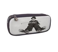 YINGD Charlie Chaplin Pencil Case Waterproof Brown Pen Bag for Artists Students & Professionals