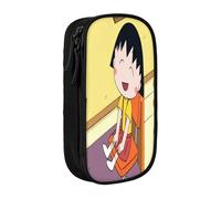 YINGD Chibi Maruko-chan Pencil Case Extra Pen Slots Design - 8 Holders for Markers, Pencils, Brushes (Office & School Use)
