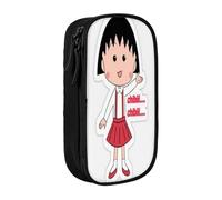 YINGD Chibi Maruko-chan Pencil Case for Desk Organization - Compact Oxford Cloth Pouch to Declutter Workspaces, Drawers