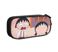 YINGD Chibi Maruko-chan Pencil Case Gift Set with Custom Print - Lightweight Oxford Fabric for Students, Travelers, Professionals