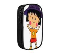 YINGD Chibi Maruko-chan Pencil Case Leak-Proof Interior - Oxford Cloth Zipper Case for Ink Pens, Lipsticks, Small Items