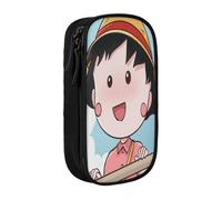 YINGD Chibi Maruko-chan Pencil Case Water-Repellent Fabric - Quick-Dry Oxford Cloth for Outdoor Activities & Daily Commute