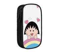 YINGD Chibi Maruko-chan Pencil Case with Magnetic Closure - Quick-Access Design for Pens, Sticky Notes, Paper Clips