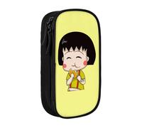 YINGD Chibi Maruko-chan Pencil Case with Magnetic Closure - Quick-Access Design for Pens, Sticky Notes, Paper Clips