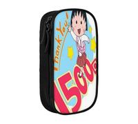 YINGD Chibi Maruko-chan Pencil Case with Padded Handle - Easy Carry Oxford Fabric Bag for School, Office, Art Classes