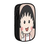YINGD Chibi Maruko-chan Pencil Case with Transparent Window - Easy Identification of Pens, Lip Balms, Small Accessories