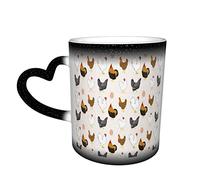 YINGD Chicken Color Changing Mug in The Sky Ceramic Heat Sensitive Cup Latte Mugs Heat Sensitive Design for Gifts Office Personalized Idea 12 Oz