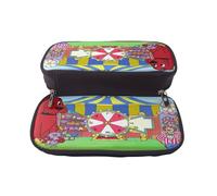 YINGD Clifford The Big Red Dog Pencil Case Compact Brown Leather Zip Bag for Easy Carry & Organization