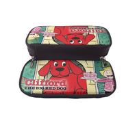 YINGD Clifford The Big Red Dog Pencil Case Elegant Zippered Pen Pouch for Students Professionals & Artists