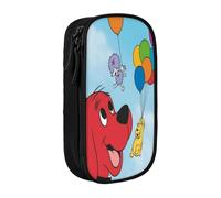 YINGD Clifford The Big Red Dog Pencil Case for Artists on The Go - Water-Resistant Oxford Cloth with Brush Loops & Pen Slots