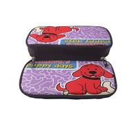 YINGD Clifford The Big Red Dog Pencil Case Multi-Purpose Brown Leather Bag for Stationery & Cosmetics