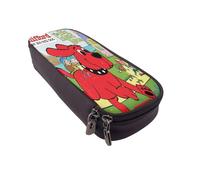 YINGD Clifford The Big Red Dog Pencil Case Slim Brown Leather Bag for Pens Pencils Stylus & Office Supplies