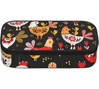 YINGD Coffee Cup and Coffee Beans Pencil Case Large Capacity Pen Bag,Simple Durable Multifunctional Pencil Bagsuitable for Teens Boys Girls Students A