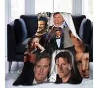 YINGD Colin Actor Firth Throw Blanket, Ultra Soft Flannel Fleece Lightweight Throw Blankets Warm Air Conditioning Blanket For Couch Sofa Bed 80x60 Inch-Black-50x40 inch