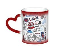 YINGD Color Changing London Mug in The Sky, Ceramic Coffee Cups, Christmas Coffee Mug