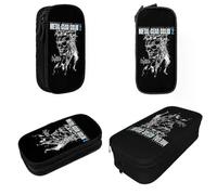 YINGD Color Classic MGS Metal Gear Solid Pencil Case Game Gaming Pencilcases Pen Box Kids Large Storage Bag School Supplies Gifts Stationery