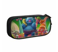 YINGD Comedy Trolls World Tour Pencil Case Large Capacity Pencilcase Double-Layer Pen Bag School Stationery Pouch Organizer Office Supplies for Kids Adult