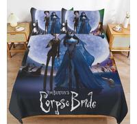 YINGD Corpse Bride Duvet Cover Set 3 Piece Bedding Set Double Sided Printing Decorative Comforter Cover Set